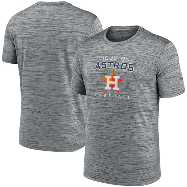 Men's Houston Astros Gray Velocity Practice Performance T-Shirt
